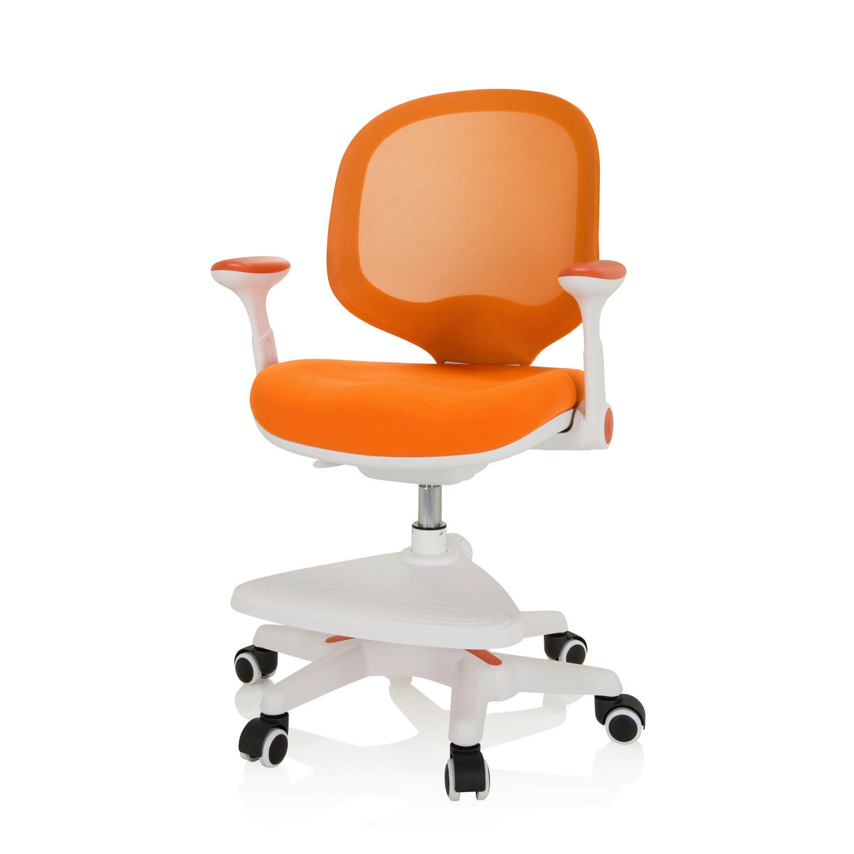 MLADINSKI VRTLJIVI STOL umetna masa, tekstil oranžna  - bela/oranžna, Moderno, umetna masa/tekstil (56/89 - 101/52cm) - MID.YOU