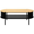 COUCHTISCH 100/54/36,5 cm oval Naturfarben, Schwarz  - Schwarz/Naturfarben, Trend, Holzwerkstoff/Metall (100/54/36,5cm) - Xora