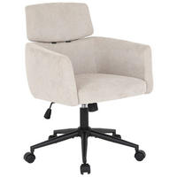 VRTLJIVI STOL les, kovina, umetna masa, tekstil  - črna/bež, Moderno, kovina/umetna masa (62/92/100/63cm) - MID.YOU