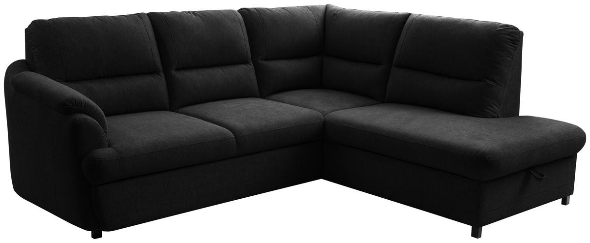 ECKSOFA Graphitfarben  - Greige/Schwarz, Basics, Holz/Textil (240/200cm) - MID.YOU