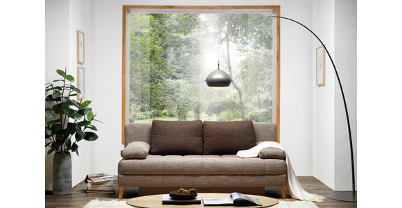 SCHLAFSOFA  in Webstoff Bordeaux  - Bordeaux/Naturfarben, KONVENTIONELL, Holz/Textil (195/90/90cm) - Cantus