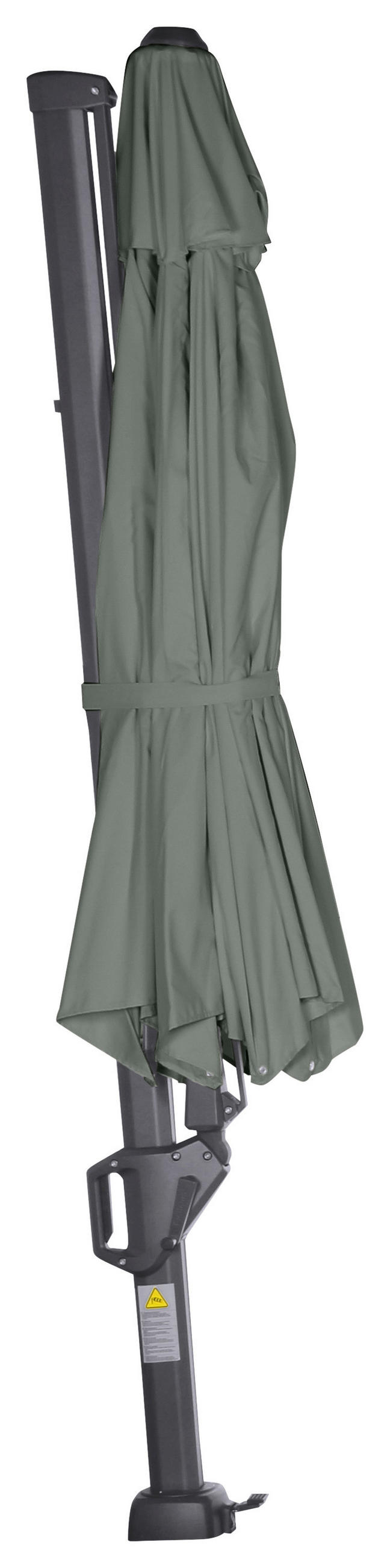 AMPELSCHIRM 350 cm  - Anthrazit/Olivgrün, KONVENTIONELL, Textil/Metall (350/350cm) - Siena Garden