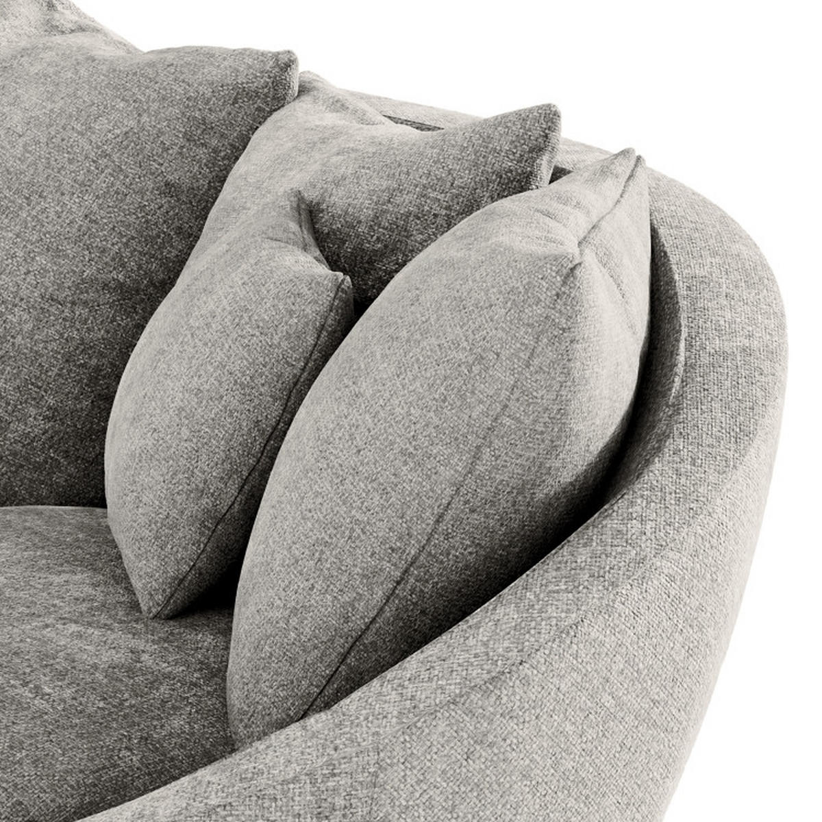 BIGSOFA in Chenille Dunkelgrau  - Dunkelgrau/Schwarz, Modern, Kunststoff/Textil (237/87/131cm) - Trendmanufaktur