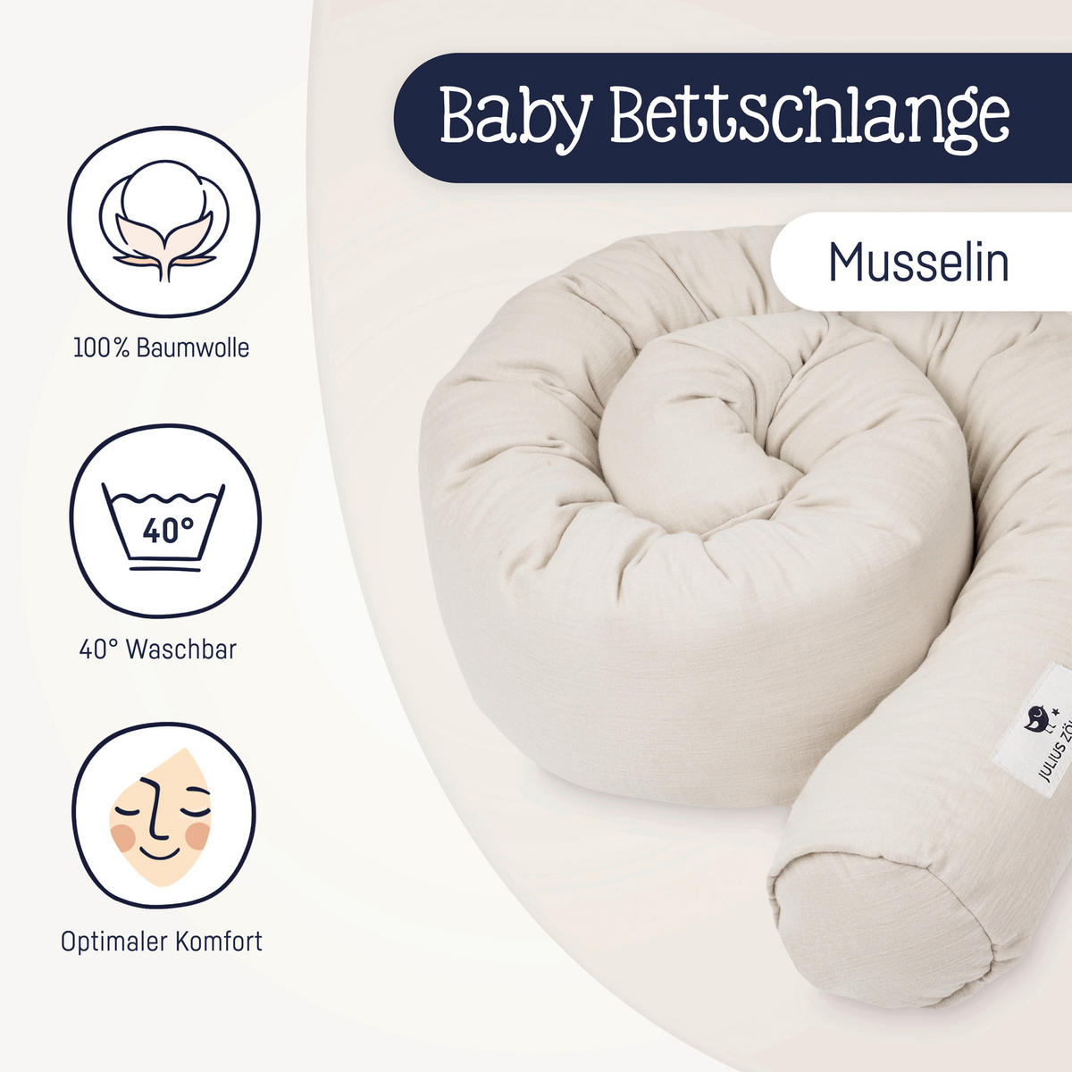 NESTCHENSCHLANGE Musselin    - Basics (180cm) - Zöllner