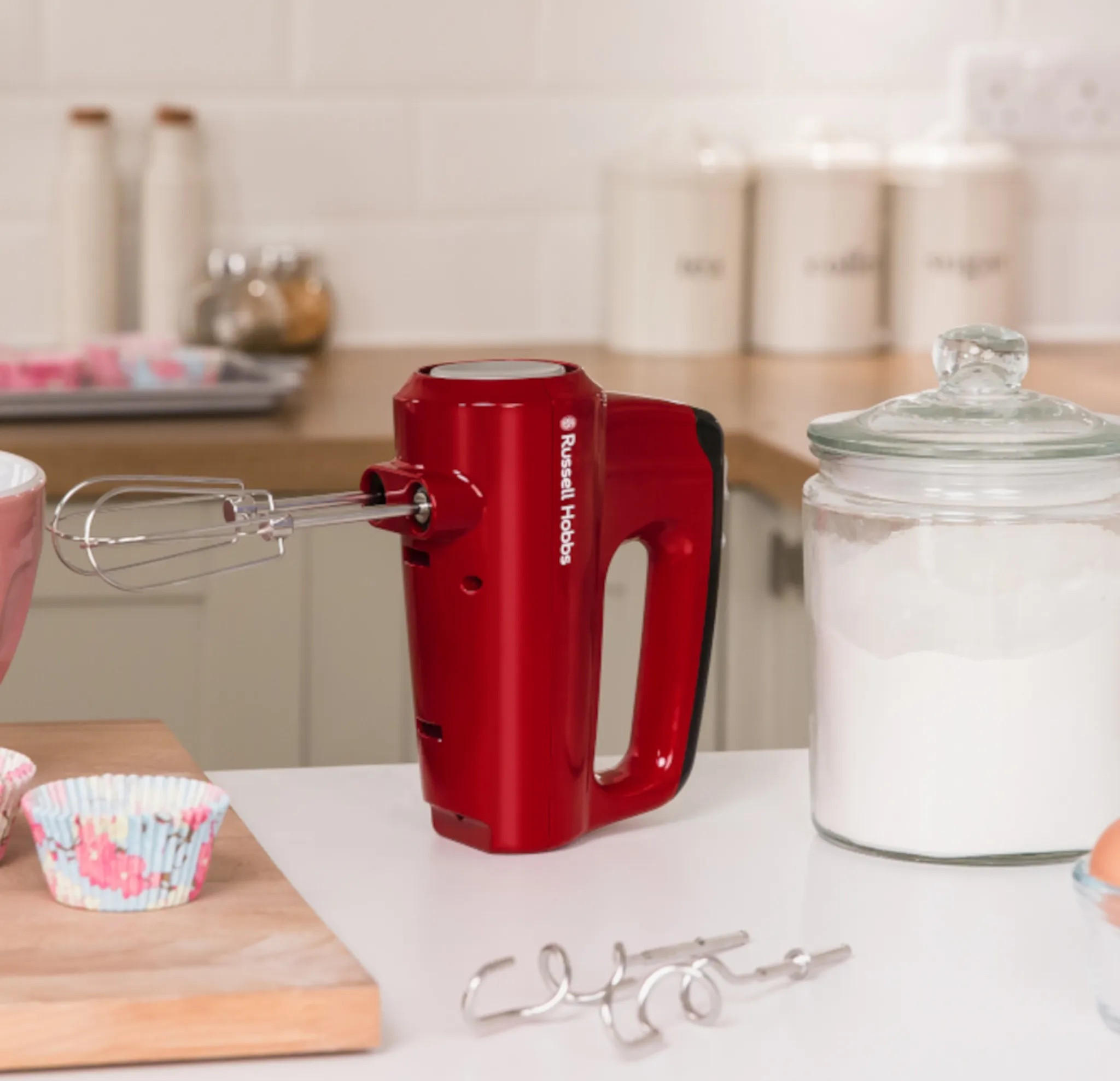 HANDMIXER  - Rot/Schwarz, Basics, Kunststoff (8,5/15,9/19,6cm) - Russel Hobbs