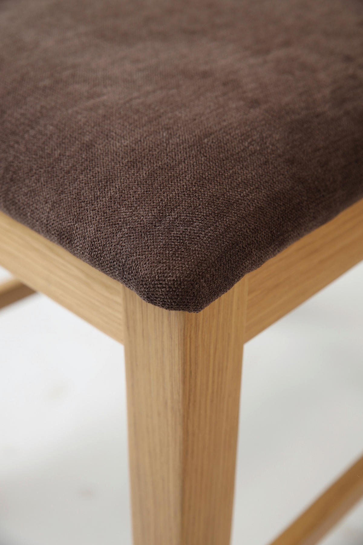 STUHL Webstoff Braun, Eichefarben Eiche massiv  - Eichefarben/Braun, MODERN, Holz/Textil (43/94,5/61cm) - Livetastic