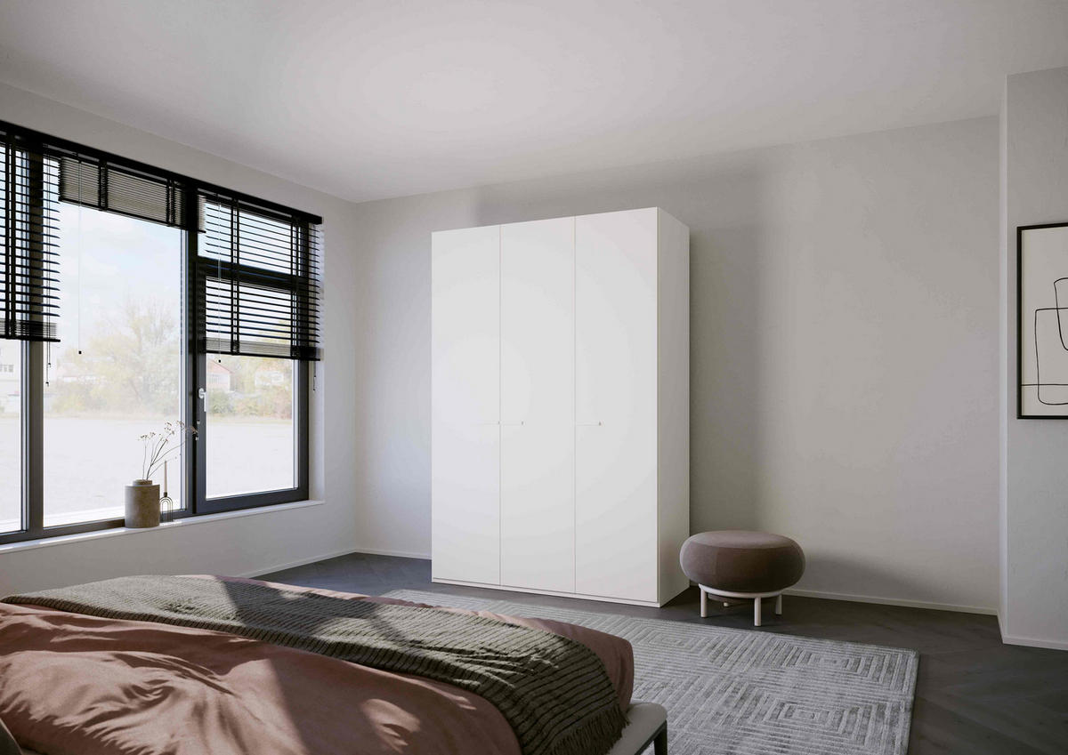 DREHTÜRENSCHRANK in Weiss  - Weiss, Trend, Glas/Holzwerkstoff (151/223/60cm) - Novel