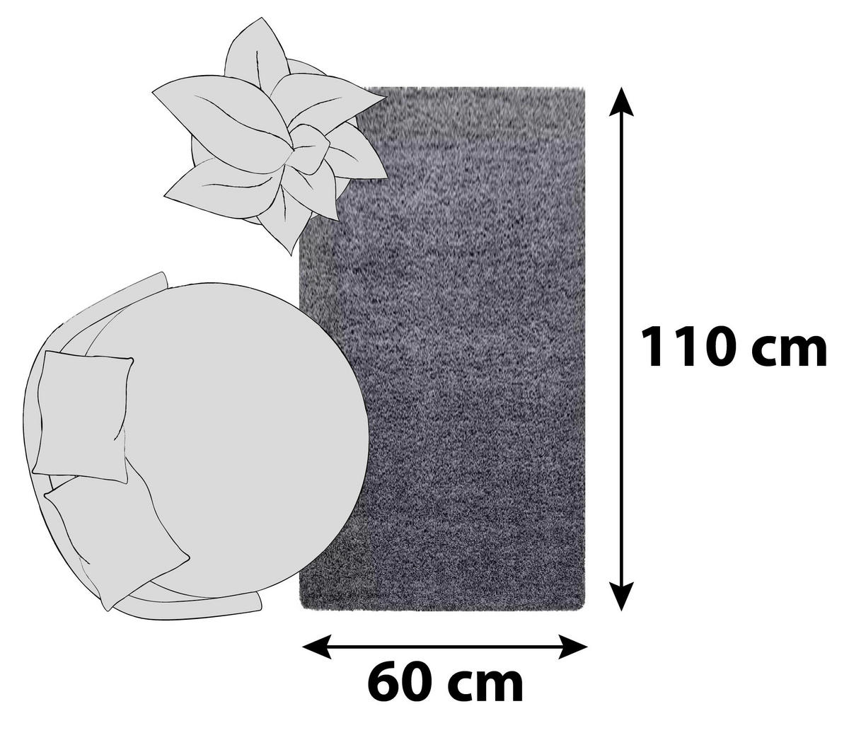 KOBEREC S VYSOKÝM VLASEM, 60/110 cm, šedá - šedá, Konvenční, textil (60/110cm) - Novel