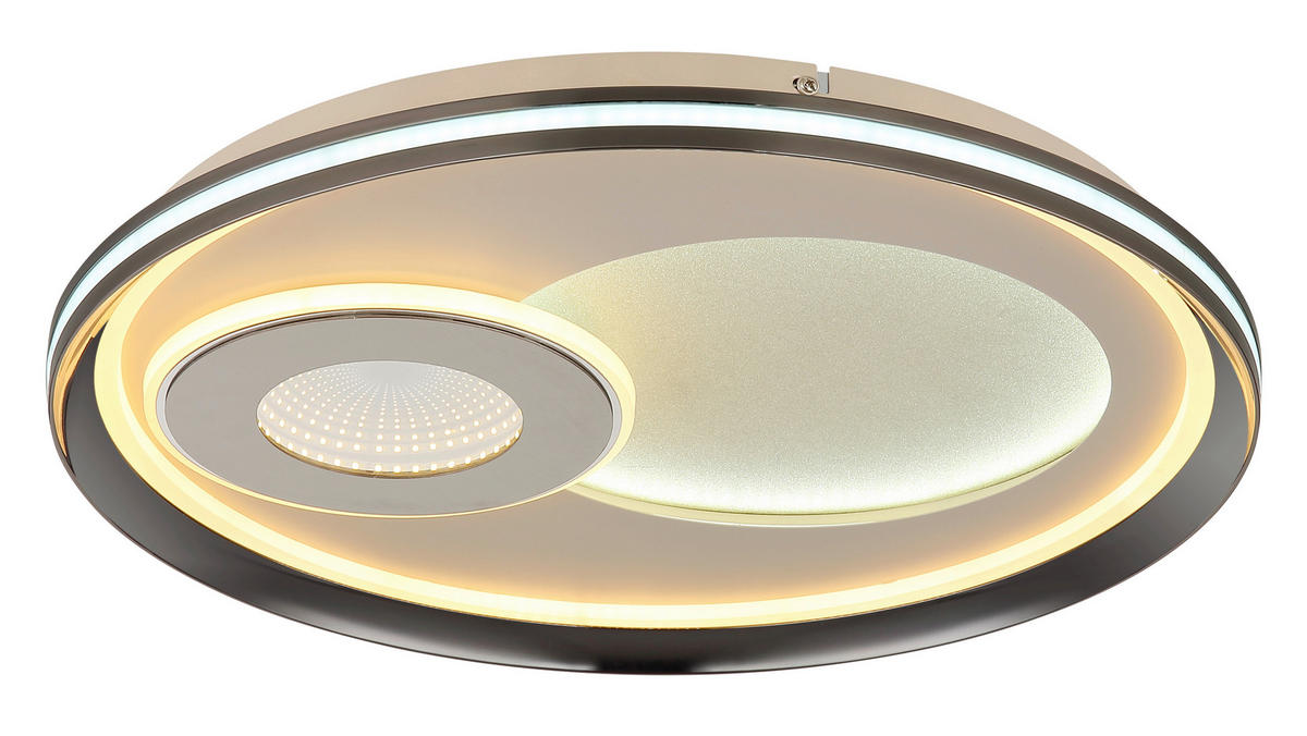 LED-DECKENLEUCHTE Juta 50/5,5 cm  - Sandfarben/Champagner, Design, Kunststoff/Metall (50/5,5cm) - Globo
