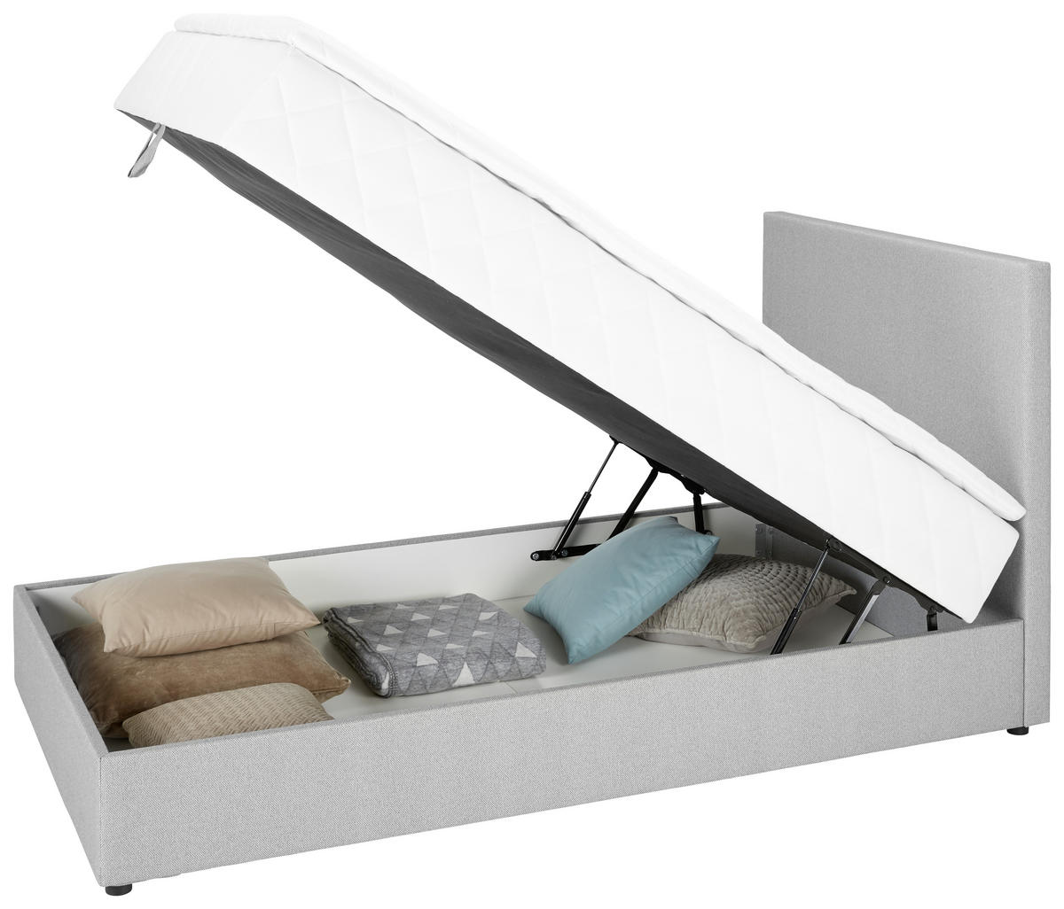 KONTINENTALSÄNG 120/200 cm  i grå  - svart/grå, Klassisk, metall/trä (120/200cm) - Carryhome
