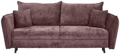 BÄDDSOFFA i chenille rosa  - svart/rosa, Klassisk, trä/textil (238/99/108cm) - MID.YOU