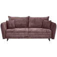 SCHLAFSOFA in Chenille Rosa  - Schwarz/Rosa, KONVENTIONELL, Holz/Textil (238/99/108cm) - Carryhome