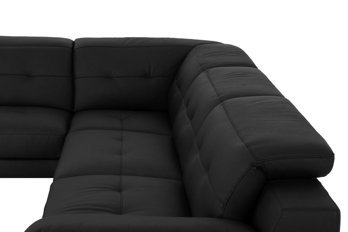 CloseUp von MID.YOU ECKSOFA Schwarz Echtleder.