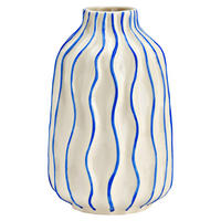 VASE  - Blau/Weiß, Basics, Keramik (13,0/21,0/13,0cm)