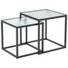 SATZTISCH in Metall, Glas  - Schwarz, Design, Glas/Metall (40/35/40/35/40/35cm) - MID.YOU