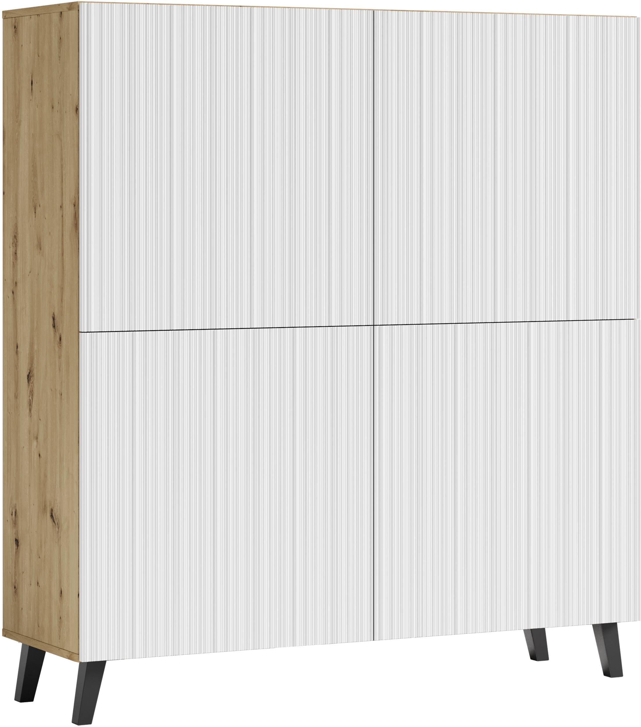 HIGHBOARD  in 120/130/39 cm  - Schwarz/Weiß, Trend, Holzwerkstoff/Kunststoff (120/130/39cm) - Livetastic