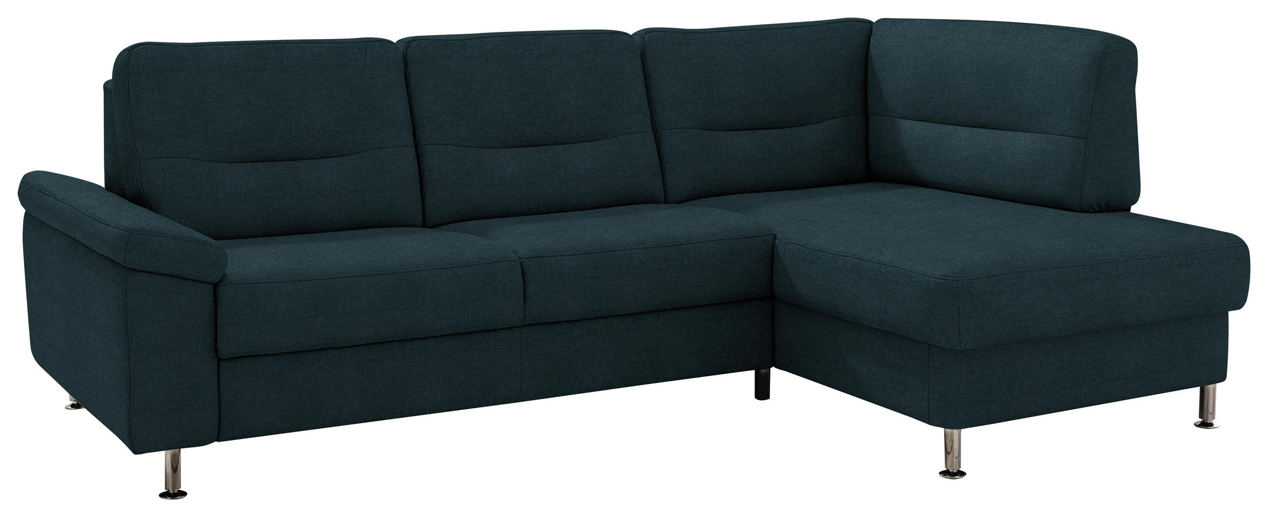 ECKSOFA Flachgewebe Opal  - Opal/Alufarben, Konventionell, Textil/Metall (244/160cm) - Beldomo Comfort