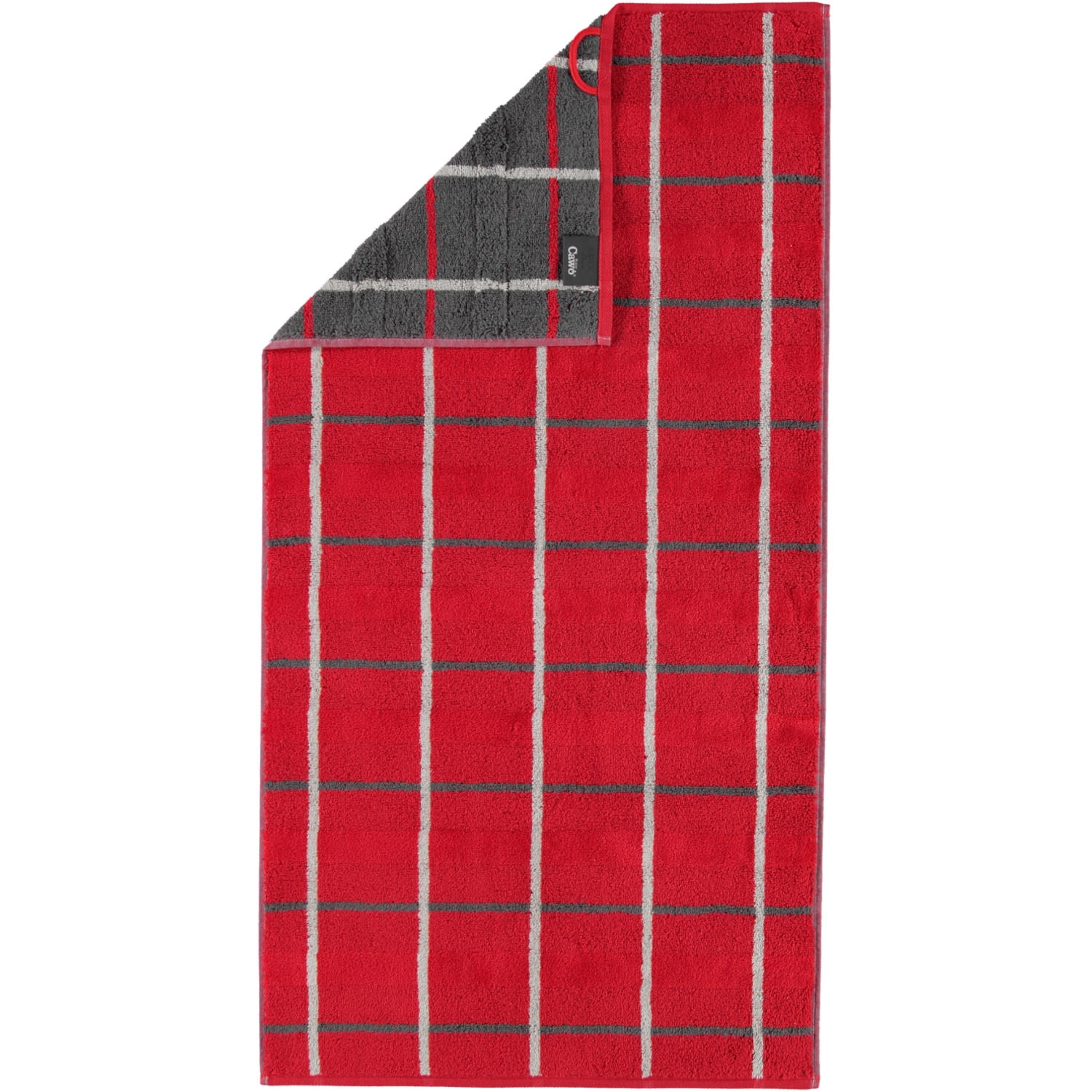 HANDTUCH Noblesse Square  - Dunkelgrau/Rot, Basics, Textil (50/100cm) - Cawoe