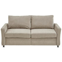 SCHLAFSOFA Chenille Hellbraun  - Hellbraun/Schwarz, KONVENTIONELL, Textil/Metall (186/90/100cm) - Beldomo Style