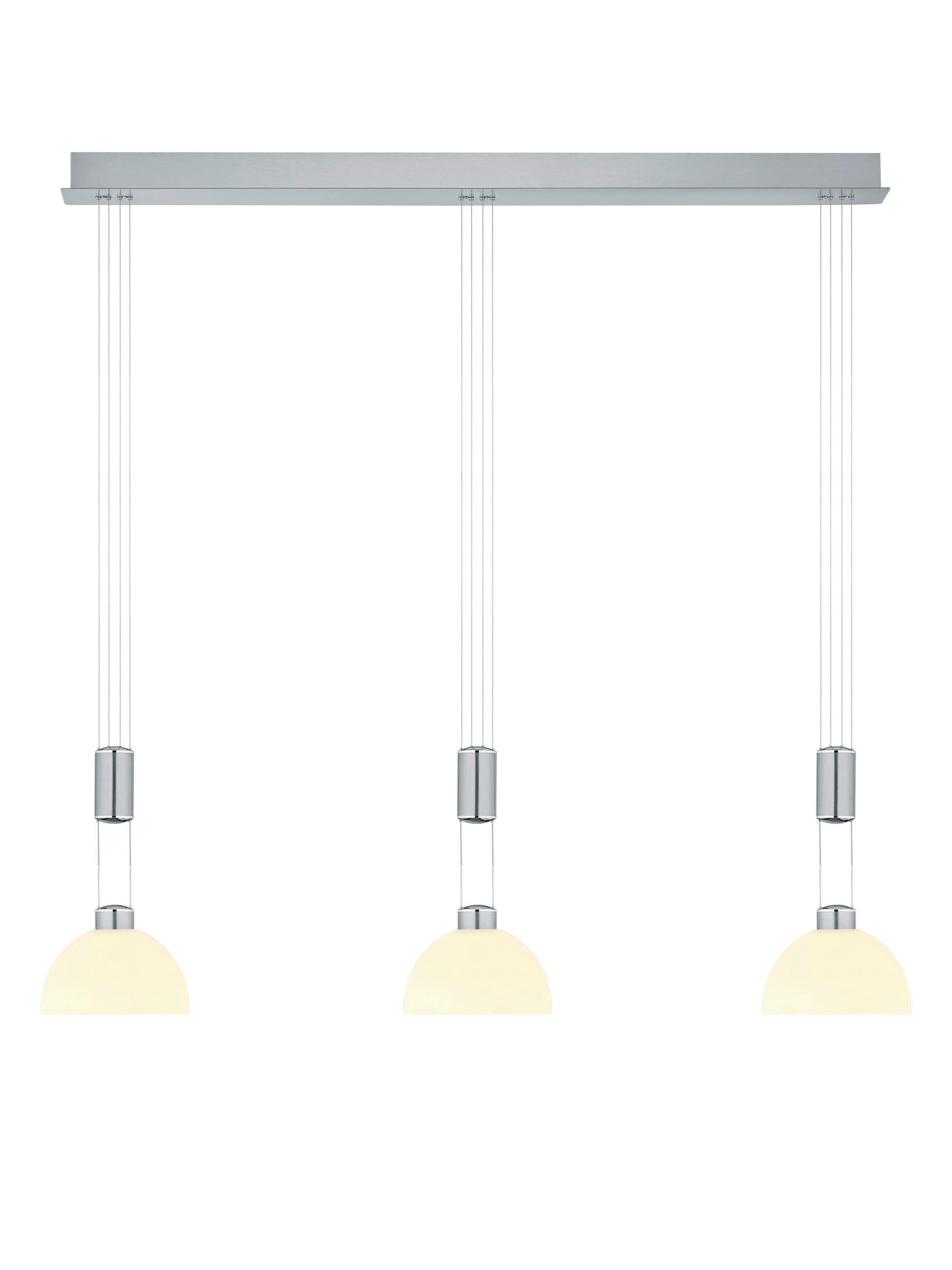 LED-HÄNGELEUCHTE Moon 100/20/150 cm   - Chromfarben/Nickelfarben, KONVENTIONELL, Metall (100/20/150cm) - Hell