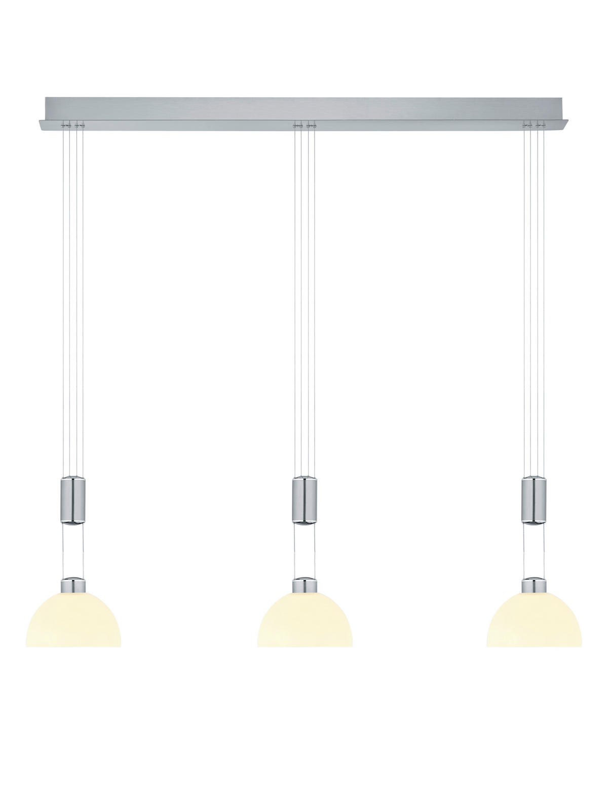 LED-HÄNGELEUCHTE Moon 100/20/150 cm   - Chromfarben/Nickelfarben, KONVENTIONELL, Metall (100/20/150cm) - Hell