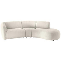 ECKSOFA Mikrofaser Weiss  - Weiss/Schwarz, Modern, Kunststoff/Textil (276/182cm) - Livetastic