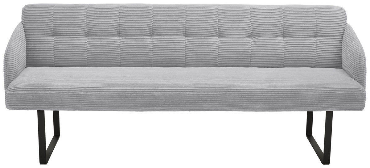 SITZBANK 217/85/69 cm Cord Hellgrau Metall  - Hellgrau/Schwarz, Design, Textil/Metall (217/85/69cm) - Musterring