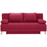 SCHLAFSOFA Webstoff Rot  - Rot/Naturfarben, Konventionell, Holz/Textil (195/90/90cm) - Cantus