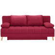 SCHLAFSOFA  in Webstoff Rot  - Rot/Naturfarben, KONVENTIONELL, Holz/Textil (195/90/90cm) - Cantus