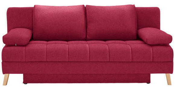 SCHLAFSOFA  in Webstoff Rot  - Rot/Naturfarben, KONVENTIONELL, Holz/Textil (195/90/90cm) - Cantus