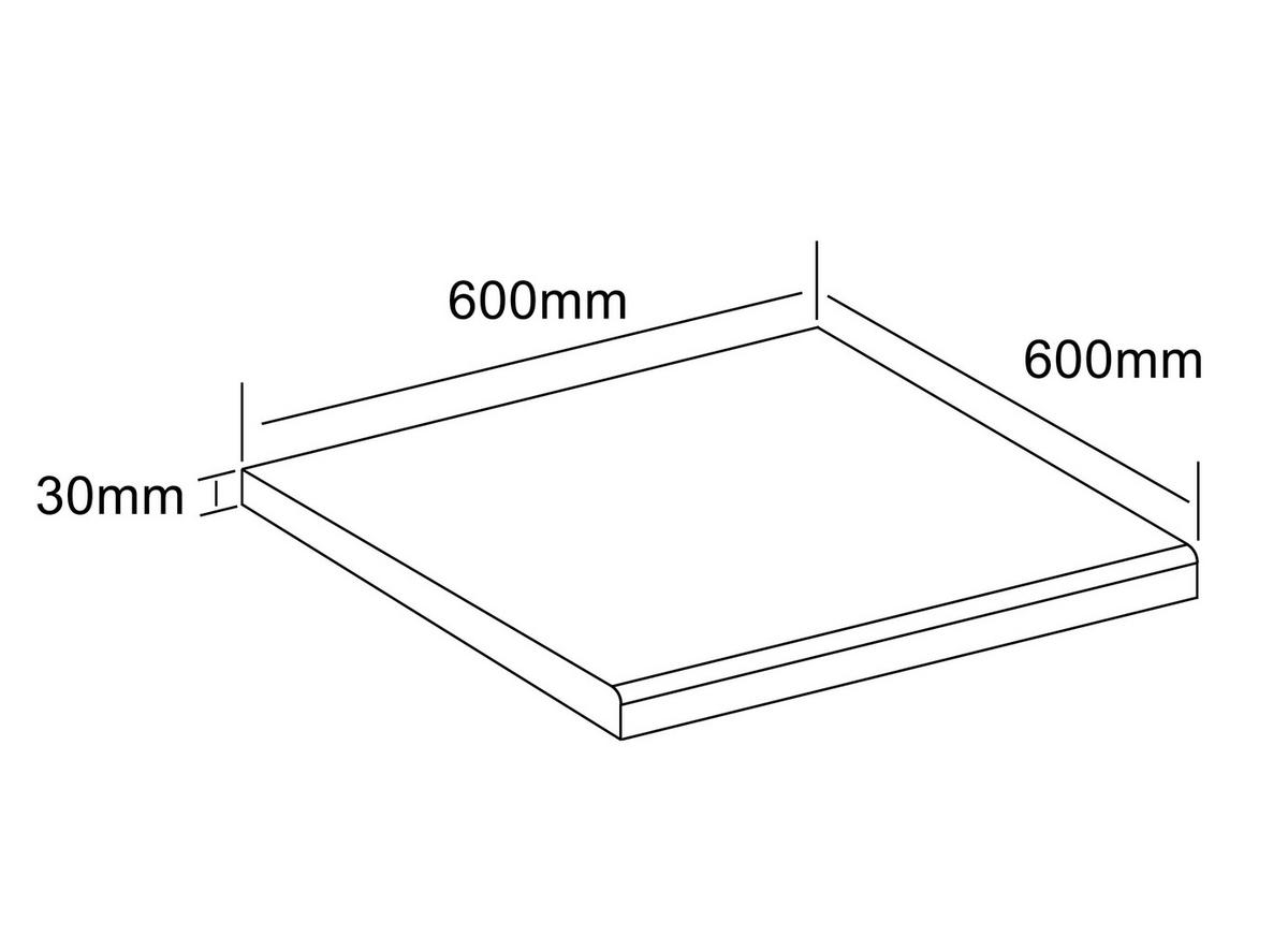 ARBEITSPLATTE 60/3/60 cm  - Grau, Trend, Holzwerkstoff (60/3/60cm) - MID.YOU