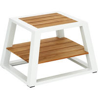 LOUNGE STOL  prirodne boje, bijela  drvo, metal      - bijela/prirodne boje, Design, drvo/metal (50/41/60cm) - Ambia Garden