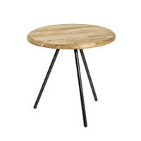 BEISTELLTISCH 40/40/40 cm Eiche massiv Schwarz, Eichefarben rund  - Eichefarben/Schwarz, Trend, Holz/Metall (40/40/40cm)