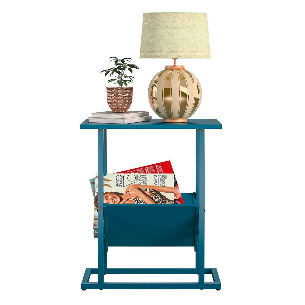 NACHTTISCH 49/59/28 cm  in Blau  - Blau, Design, Papier/Holzwerkstoff (49/59/28cm) - MID.YOU