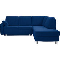 ECKSOFA 227/208 cm  in Chenille Dunkelblau Zierkissen, Armlehnenkissen  227/208 cm  - Alufarben/Dunkelblau, KONVENTIONELL, Textil/Metall (227/208cm) - Sedda