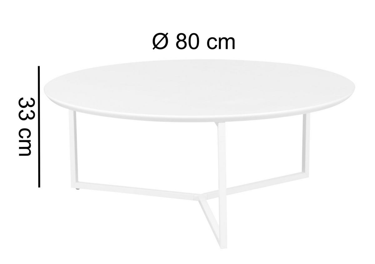 COUCHTISCH in Holzwerkstoff 80/80/33 cm  - Weiss, Design, Holzwerkstoff/Metall (80/80/33cm) - MID.YOU