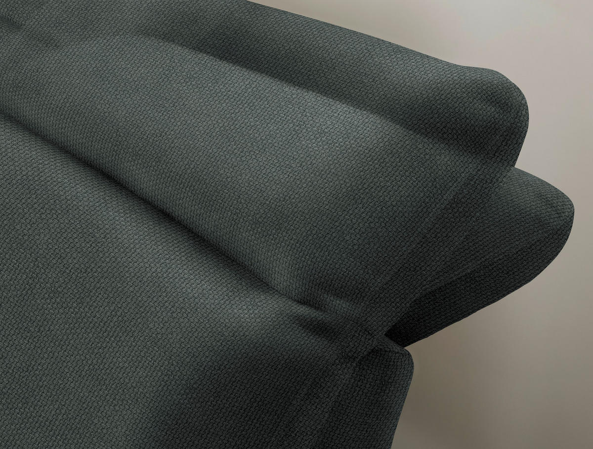 ECKSOFA in Webstoff Anthrazit  179-202/288 cm  - Anthrazit/Schwarz, Design, Textil/Metall (179-202/288cm) - Stylife