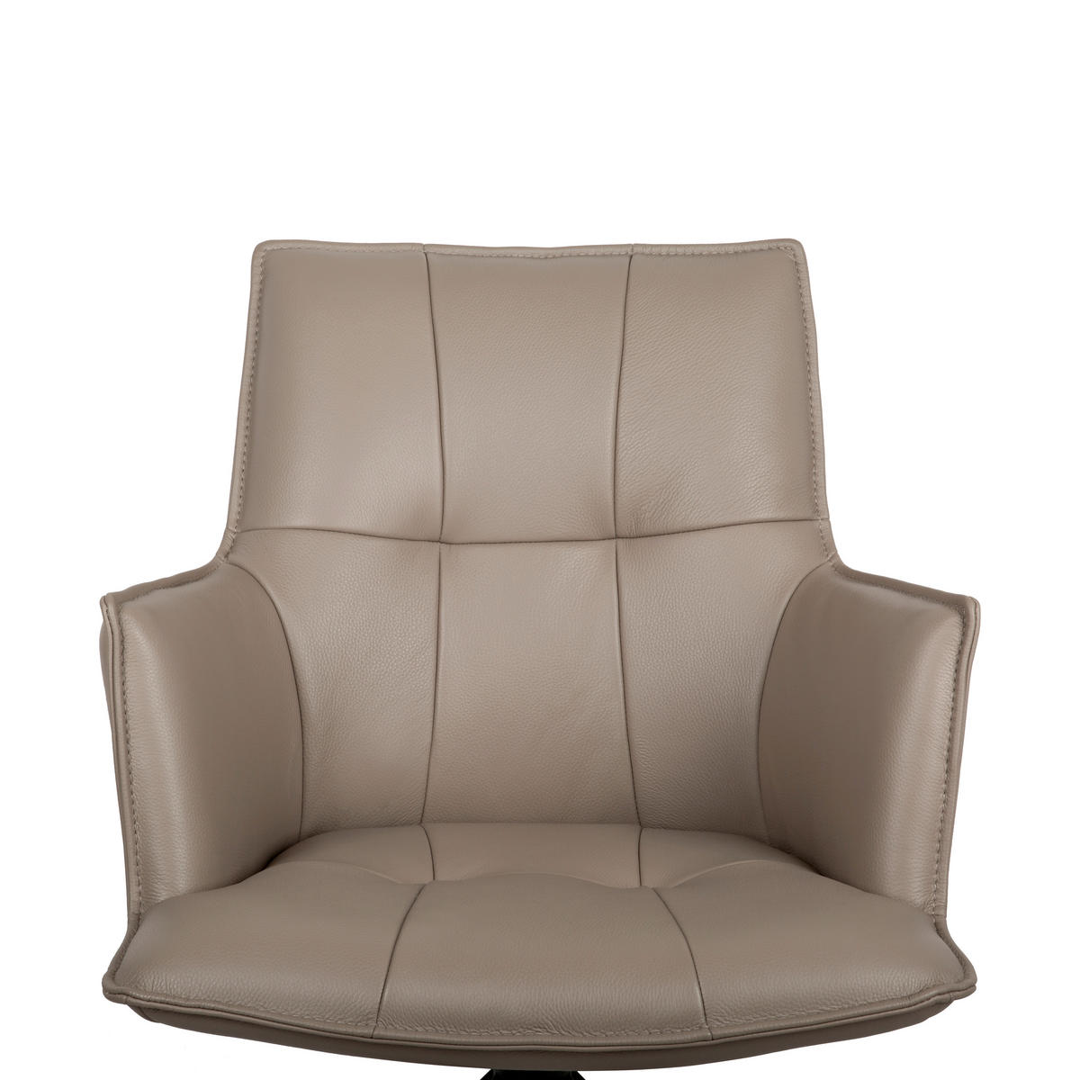 ARMLEHNSTUHL  in Eisen Echtleder pigmentiert  - Taupe/Schwarz, Design, Leder/Metall (60/89,5/63cm) - Novel