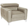 SESSEL in Echtleder Grau  - Chromfarben/Grau, Design, Leder/Metall (99/78-92/106cm) - Livetastic