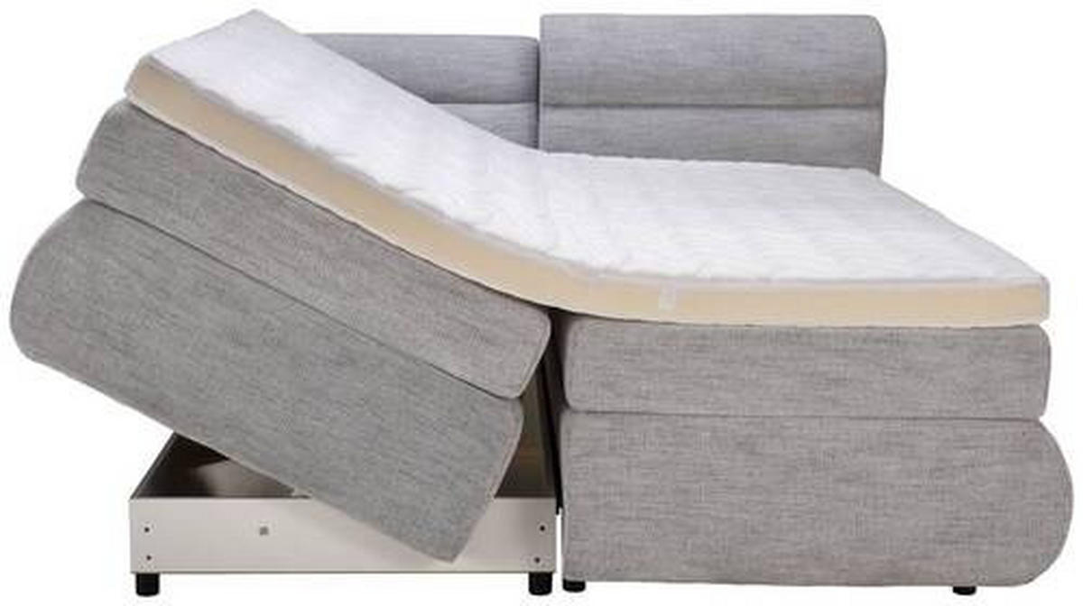 BOXSPRINGBETT 180/200 cm  in Grau, Weiss  - Weiss/Grau, Modern, Holzwerkstoff/Textil (180/200cm) - Esposa