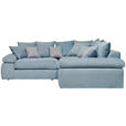 ECKSOFA  in Webstoff Blaugrau  284/284 cm  - Blaugrau/Schwarz, Design, Kunststoff/Textil (284/284cm) - Carryhome