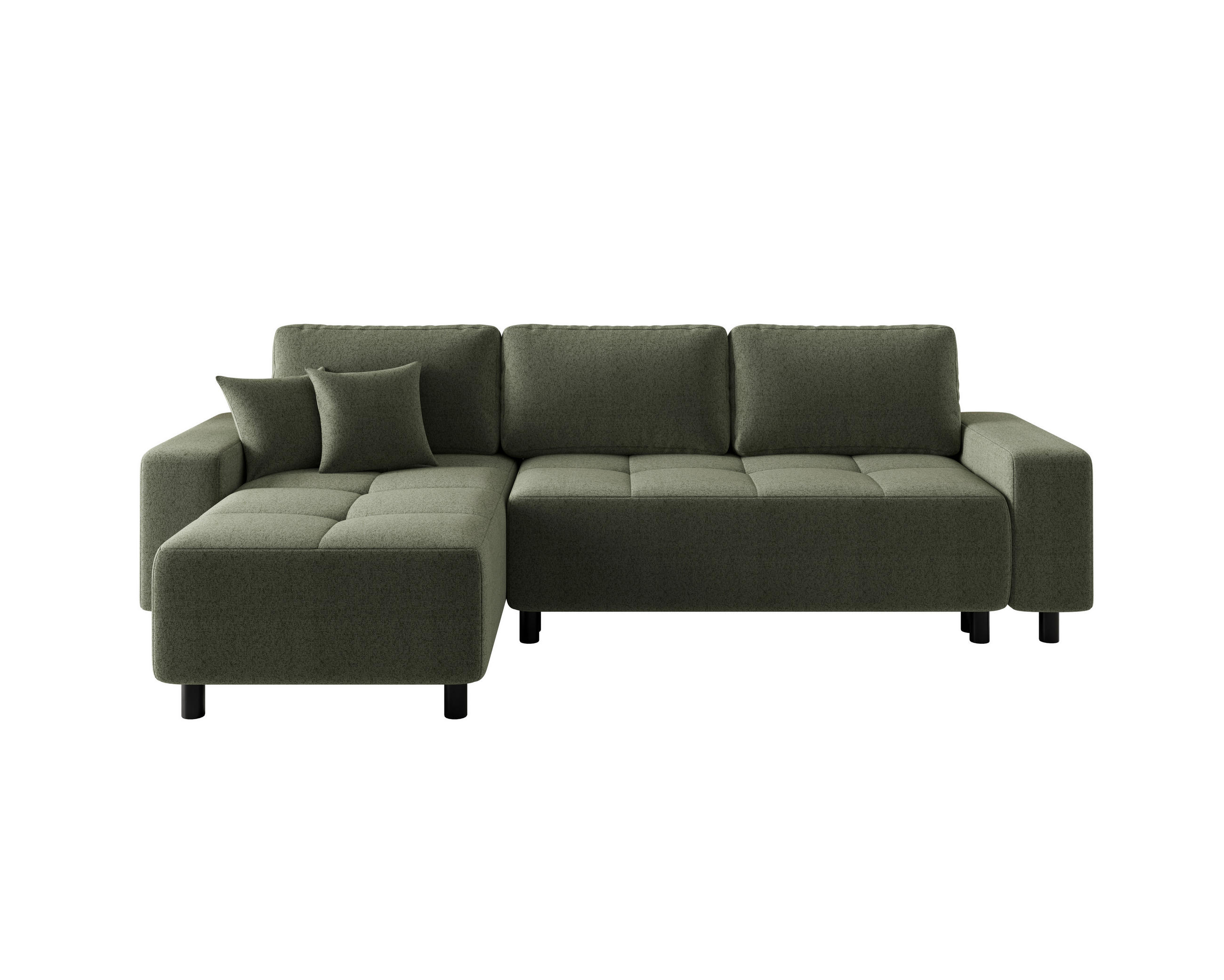 ECKSOFA  in Jacquard Olivgrün  - Schwarz/Olivgrün, MODERN, Kunststoff/Textil (144/246cm) - Carryhome