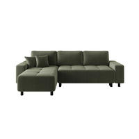 ECKSOFA  in Jacquard Olivgrün  - Schwarz/Olivgrün, MODERN, Kunststoff/Textil (144/246cm) - Carryhome