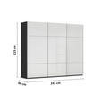 SCHWEBETÜRENSCHRANK  in Schwarz, Weiß  - Alufarben/Schwarz, KONVENTIONELL, Glas/Holzwerkstoff (242/223/68cm) - Novel