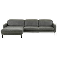 ECKSOFA  in Echtleder Anthrazit  179/323 cm  - Anthrazit/Schwarz, Design, Leder/Metall (179/323cm) - Dieter Knoll