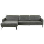 ECKSOFA  in Echtleder Anthrazit  179/323 cm  - Anthrazit/Schwarz, Design, Leder/Metall (179/323cm) - Dieter Knoll