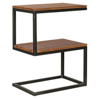 BEISTELLTISCH 45/30/60 cm Sheesham massiv Sheeshamfarben rechteckig  - Sheeshamfarben/Schwarz, Design, Holz/Metall (45/30/60cm) - MID.YOU