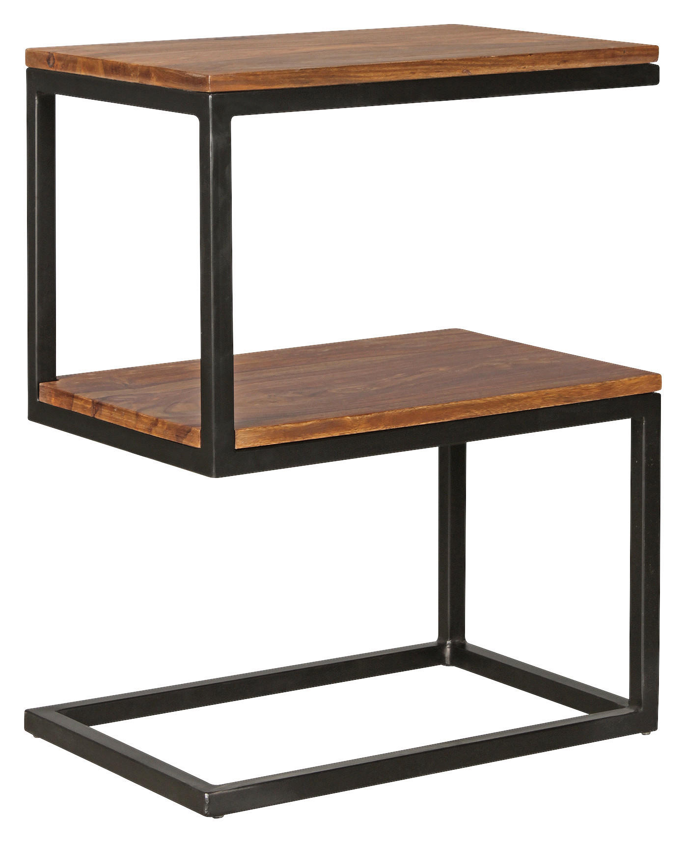 Beistelltisch Mit Holzplatten S-Form Akola, Sheesham/schwarz