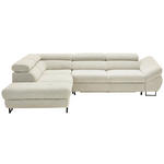 ECKSOFA Beige Webstoff  - Beige/Schwarz, Design, Textil/Metall (235/280cm) - Hom`in