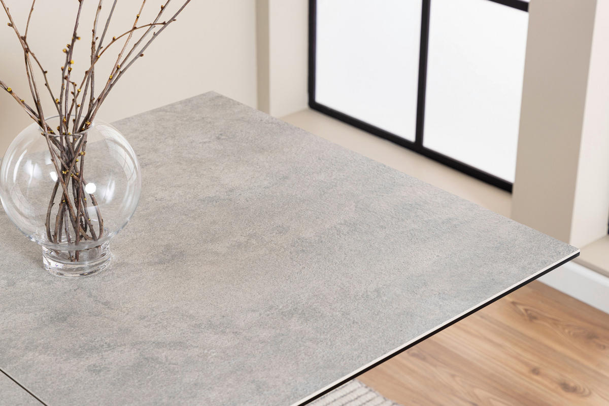 ESSTISCH in Metall, Glas, Keramik 168-210/90/76 cm  - Schwarz/Grau, Design, Glas/Keramik (168-210/90/76cm) - MID.YOU